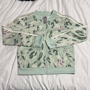 Adidas Pastel Green Floral Track Jacket